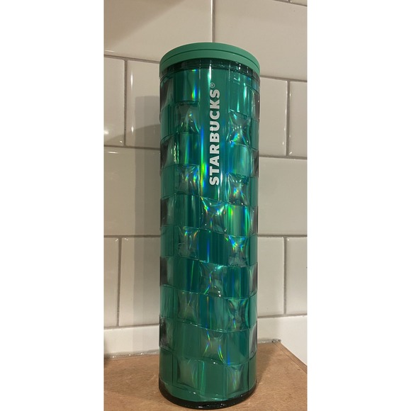 Starbucks Other - Starbucks Coffee 16 oz Tumbler Green 3D Cube‎ Design 2024 NWOT
